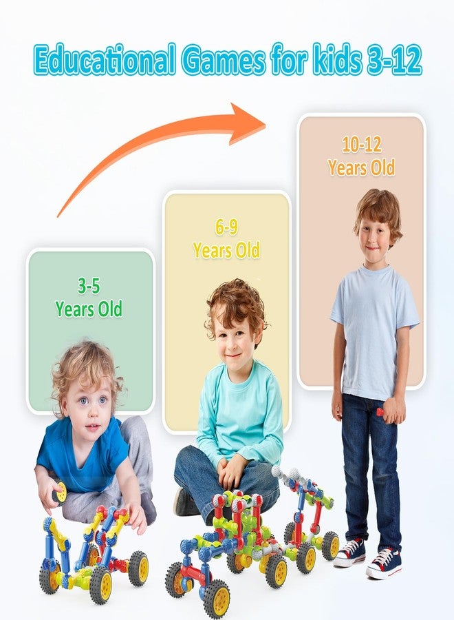 Huaker Stem Building Toys for 3 4 5 6 7 8 Year Old Boys Girls Kids,180 Pieces Building Blocks Educational Learning Toys with Large Storage Box,Ideal Christmas Birthday Gifts - Image 2